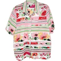 Allison Daley Womens Size 14 Blouse Button Front Short Sleeve V-Neck Floral - £10.13 GBP