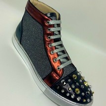 Men&#39;s J75 by Jump Siseley Black Red Mid Top Spike Toe - $150.00