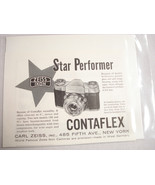 1957 Ad Zeiss Ikon Contaflex Camera Star Performer Carl Zeiss New York, ... - £6.28 GBP