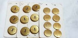 Vtg Metal Buttons 17 GOLD BRUSHED FINISH Casa de Leon 3/4&quot; &amp; 7/8&quot; A7 - $7.65