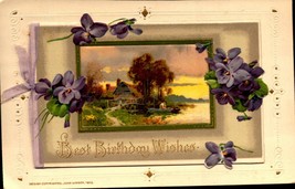 John Winsch &quot;Best Birthday Wishes&quot; - Card On CARD-VINTAGE c.1912 Postcard Bk C - £3.09 GBP