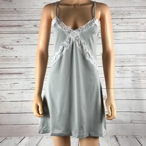 Nanette Lepore Gray &amp; White Lace Inset Nightgown Chemise Nwot Medium - £10.47 GBP