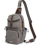 G4Free Men’s Gray Canvas Sling Backpack, Chest Crossbody Daypack - $677.03 MXN