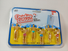 NPW Drinking Buddies Cocktail Wine Glass Markers 6 Count in Pkg NEW - £10.22 GBP