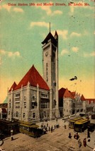 Vintage 1913 Postcard, Union Station 18th &amp; Market Streets, St. Louis MO BK39 - £2.37 GBP