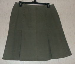 New Womens Tribal J EAN S Distressed Olive Drab Green Stretch Denim Skirt Size 12 - £25.70 GBP