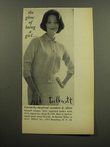 1959 Talbott Sweater and Skirt Ad - The glow of being a girl - £14.78 GBP