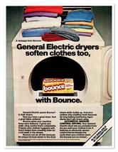 Bounce Fabric Softener General Electric Dryers Vintage 1982 Print Magazine Ad - £7.66 GBP
