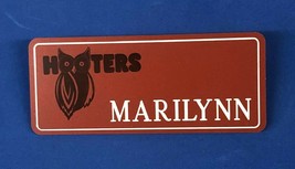 Hooters Restaurant Girl Marilynn Orange Name Tag W/ White Letters (Pin) - £12.17 GBP