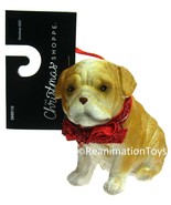 Christmas Shoppe English Bulldog Pup Canine Dog Figurine Ornament Brand New - £19.05 GBP