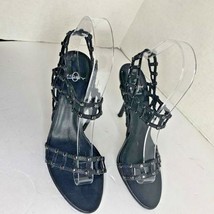 O Joey womens Sz 6 black strappy sandals 3.75 in heels - £17.12 GBP