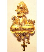 PRECIOUS MOMENTS Pin Brooch THE LORD IS MY SHEPHERD  2 Inches Tall Signe... - $9.99