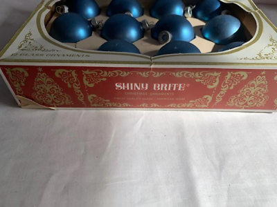 Vintage Shiny Brite Blue glass ornaments with box Item image 2