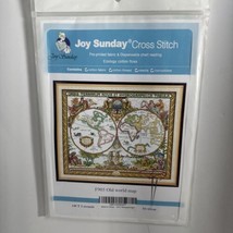 Old World Map Printed Stamped Cross Stitch Kit.  Joy Sunday - $20.78