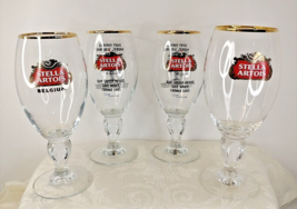 Stella Artois Gold Rimmed Chalice Glass Collectable Decorative Set Of 4 Holds... - £22.94 GBP
