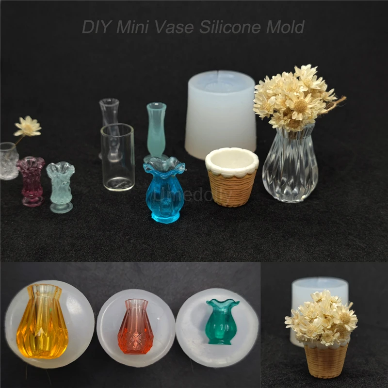 1/12 Scale Miniature Dollhouse Mini Vase DIY Silicone Mold Drop UV Glue Flip - £9.81 GBP+