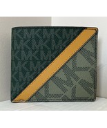 New Michael Kors Cooper Men&#39;s Billfold Wallet Olive / Army Green multi - €43,43 EUR