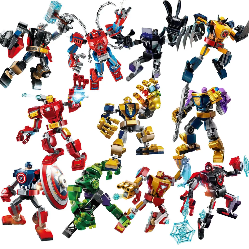 Superheroes B Movie Action Figure Block Spiderman Miles Iron Man War Bhine MOC B - £19.79 GBP