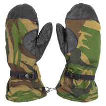Dutch Army winter camouflage mittens DPM gloves faux fur lining leather ... - $14.00