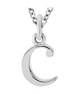 14K White Gold Lowercase C Initial 16 Inch Necklace - $404.00
