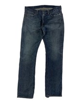 Polo Ralph Lauren 018 Slim Straight Jeans Mens size 35x32 33L Distressed Denim - $28.12