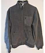 Vintage J Crew Men&#39;s Gray Full Zip Fleece Jacket Medium Bin  L - $14.43