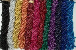 96 Color Choice Mardi Gras Beads Party Favors Necklaces 8 Dozen 7mm 33 inch - £11.07 GBP