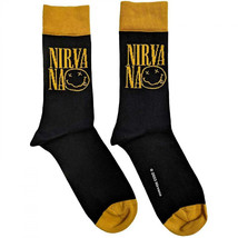 Nirvana Smiley Face Logo Crew Socks Black - $14.98