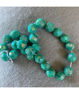 8mm Czech Fire Polish, Op Turquoise Green AB, Glass Beads 25, sea green,... - €2,58 EUR