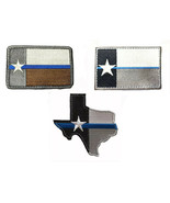 3 patches Thin Blue Line Texas Morale Patch Hook &amp; Loop Gear Bag Tac Ves... - £10.27 GBP