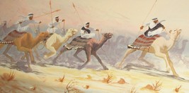 Khadi Crafts Acrylic Oil Painting Moslem Arab Desert Storm Sheik Camel Cavalry - £520.18 GBP