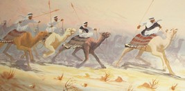 Khadi Crafts Acrylic Oil Painting Moslem Arab Desert Storm Sheik Camel Cavalry - £520.32 GBP