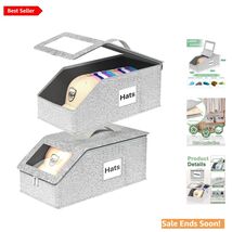 Collapsible Hat Storage Boxes for 26 Caps - Effortless Access &amp; Modern D... - $35.59