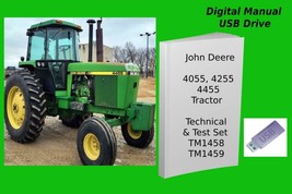 John Deere 4055 4255 4455 Tractor Operation &amp; Technical Manual Set TM1458 TM1459 - £30.33 GBP+