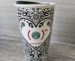 Starbucks Jonathan Adler Red Heart 12 oz Coffee Tumbler Travel Cup &amp; Lid... - £18.34 GBP