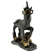 Michael Ricker Handcrafted Pewter Unicorn Gold Boots &amp; Glasses 855/2000 - £65.93 GBP