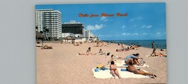 Vintage Hello From Tropical Miami Beach Florida 1970&#39;s Postcard - £3.94 GBP