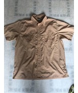 Haband Travelers Shirt Button Front Size Large Hidden Pocket Short Sleeve - £22.86 GBP