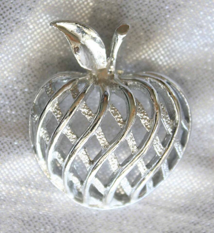 Primary image for Elegant Gerry's Mid Century Modern Silver-tone Apple Brooch / Pendant