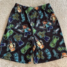 Minecraft Boys Black Green Creeper Zombie Steve Pajama Shorts 8 - £7.32 GBP