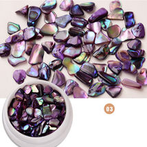 Colorful Purple Shell Fragments Nail Art Decorations Ornaments - £4.35 GBP