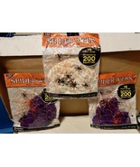 Halloween Spider Webs 3pks &amp; 4 Spiders each Pack 2 Colors 16ft Long each... - $10.17 CAD