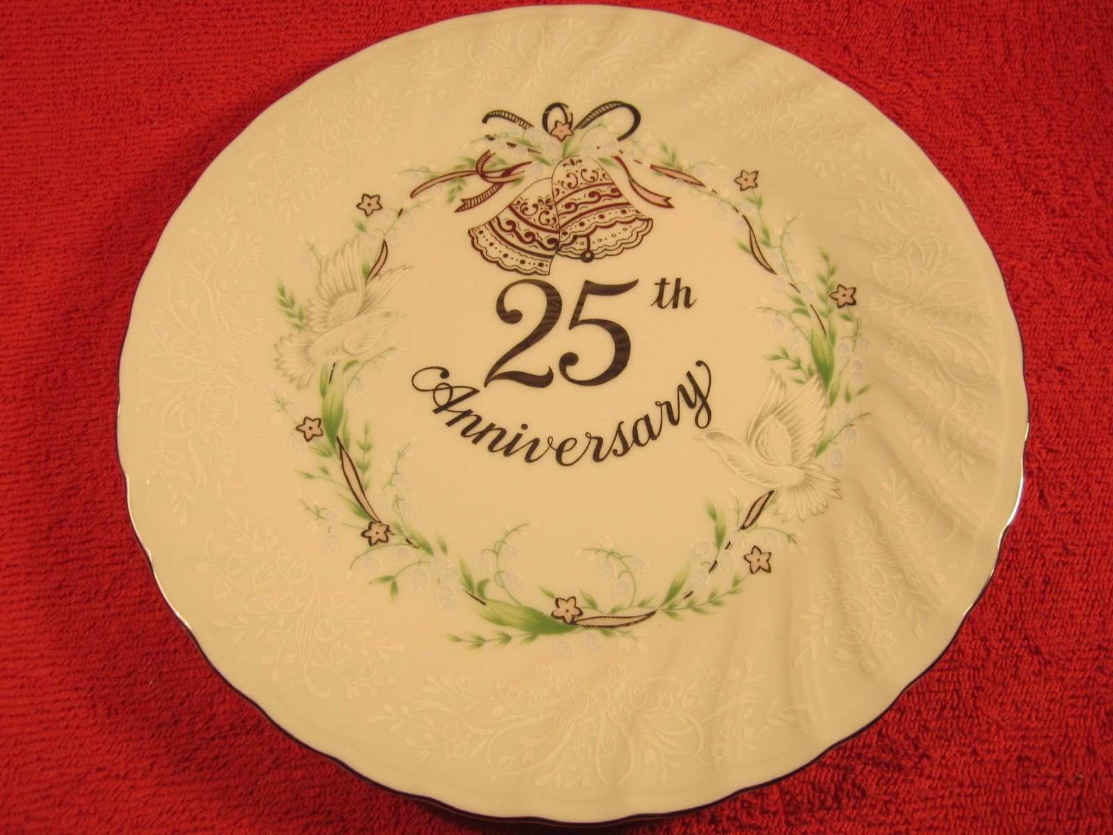 9" Porcelain Collector Plate 25th ANNIVERSARY Lefton 1983 - $8.77