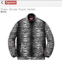 SUPREME Tiger Stripe Track Jacket White &amp; Black Size: Small/ FREE PRIORITY - £243.21 GBP