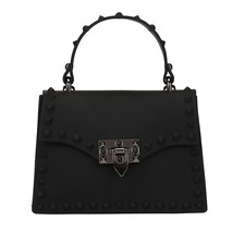 Women PVC Handbags Girls Messenger Bags Black small 20X7X14CM - £23.97 GBP
