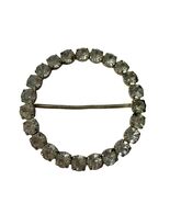 Vintage Czechoslovakia Rhinestone Circle Brooch 3 Inch Silver Tone Pin - $37.80