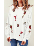 Sequin Round Neck Long Sleeve Sweatshirt - $57.84 CAD