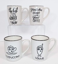 Set of FOUR (4)  12 oz.Ceramic Coffee Saying Coffee Mugs  - £24.01 GBP