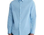Calvin Klein Men&#39;s Slim-Fit Refined Button-Down Shirt Blissful Blue-Large - $31.99