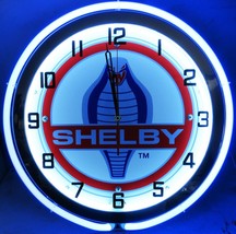 Shelby Snake Blue Double Neon Clock 19&quot; - £229.65 GBP